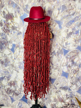 Load image into Gallery viewer, Wine Red/Camel Fedora ((Hat)) Wig
