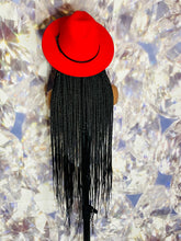 Load image into Gallery viewer, Red w/Leopard Bottom Fedora ((Hat)) Wig
