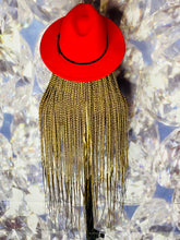 Load image into Gallery viewer, Red w/Leopard Bottom Fedora ((Hat)) Wig
